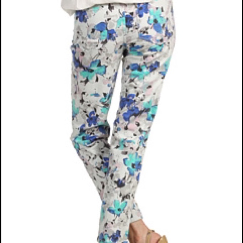 NYDJ Alisha Floral Watercolor Ankle Jeans